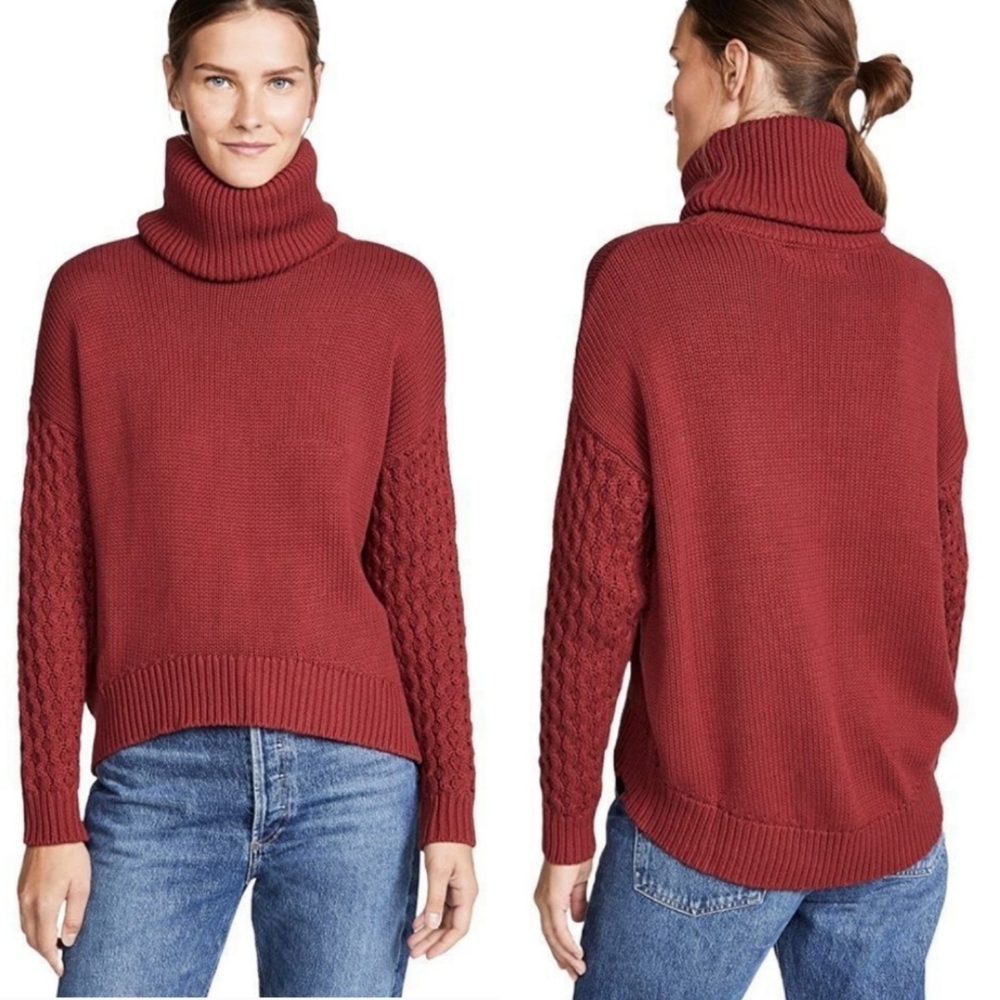 One Teaspoon Blood Rider Roll Neck Knit Sweater Long Sleeve Cotton Sweater L